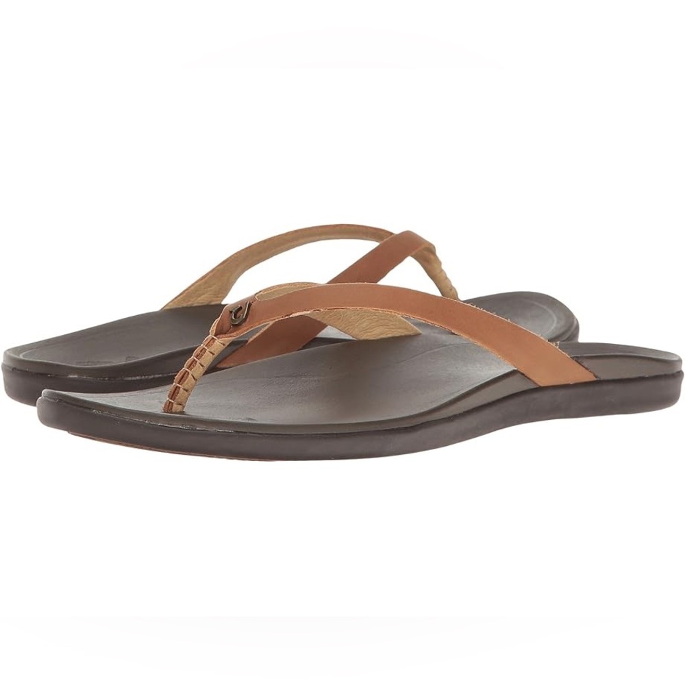 NEW OluKai Ho’opio Leather Sandals / Flip Flops